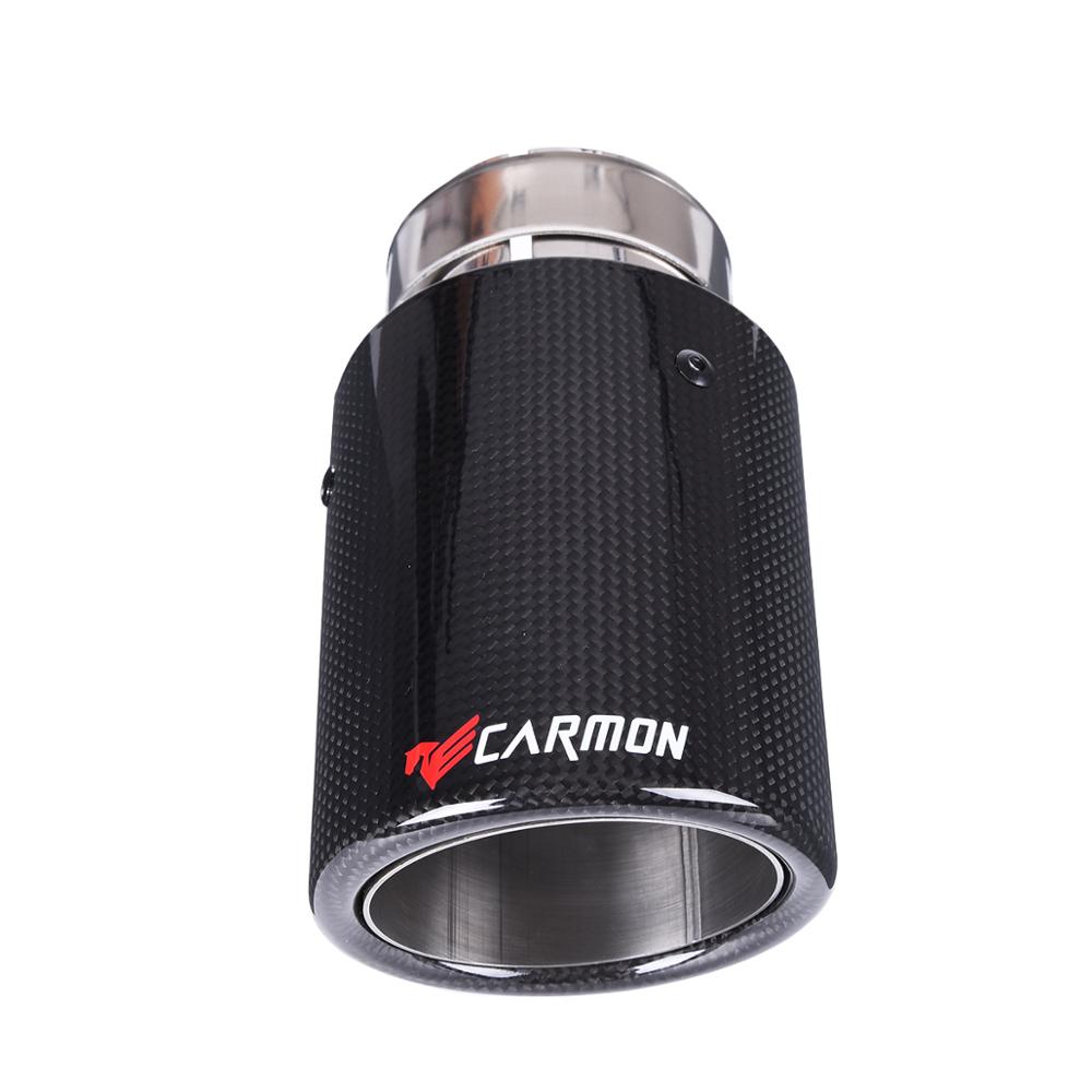 

Carmon Car Universal stainless steel Glossy curly Carbon Fiber Exhaust Muffler Tip Exhaust End Pipe Tail Pipe Tip