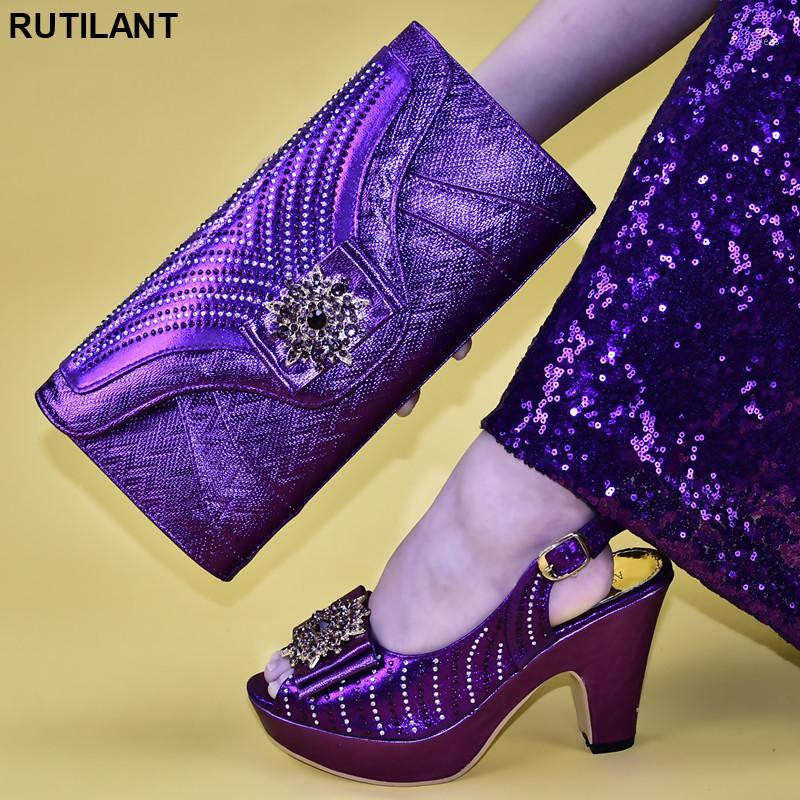 

New Arrival Ladies Italian Party Shoe and Bag Set Matching Shoes and Bag Set Women Shoes High Heel Decorated with Appliques1, Wine red