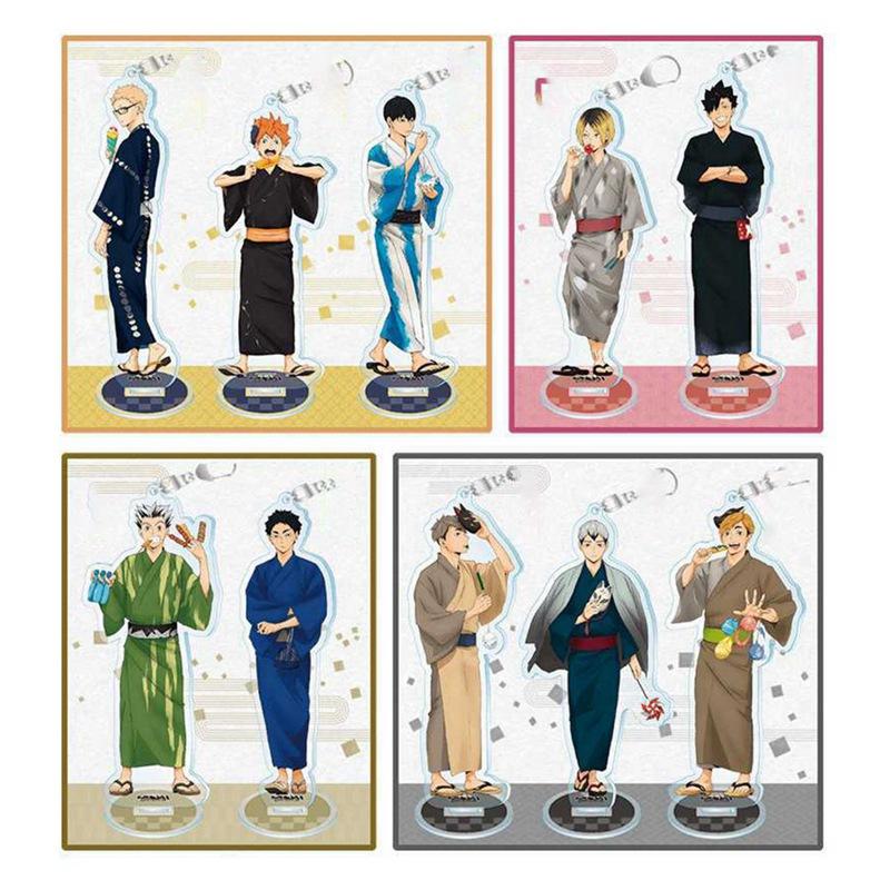 

Keychains 1pc Haikyuu Hinata Kageyama Tsukishima Sugawara Family Acrylic Stand Figure Model Plate Keys Holder