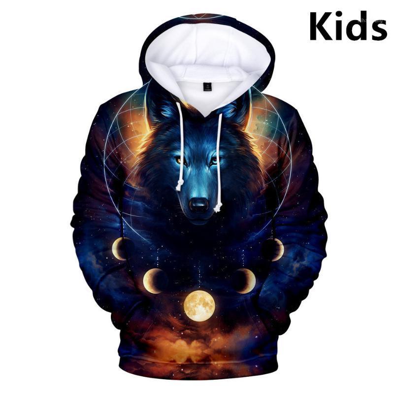 winter men's digital print long sleeve double color wolf sweatshirt