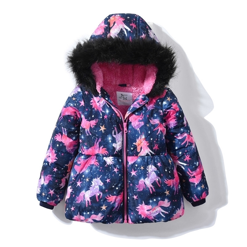 

Baby Toddler Girl Winter Coats Waterproof Fur Hooded Jacket Kids Clothes Warm Fleece Outerwear Children's Christmas Parkas 201102, Lavender