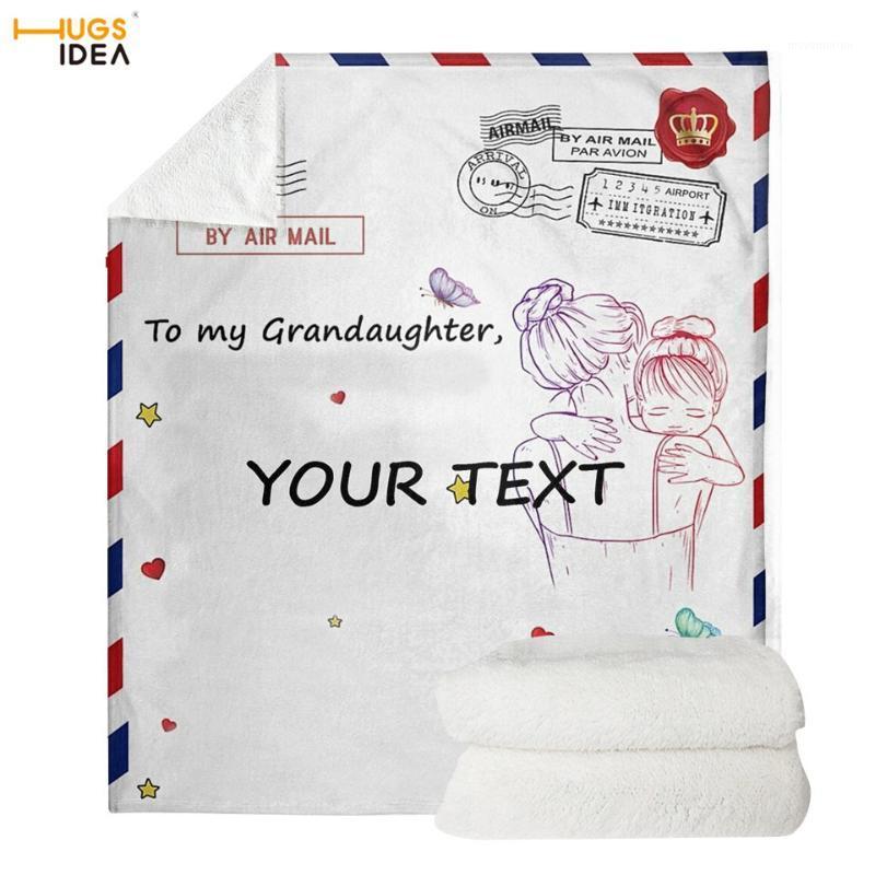 

HUGSIDEA Vintage Letter Paper Design Fleece Blanket Custom Your Own Text Sofa Couch Thin Quilt Soft Bedding Sheet for Kids Mom1