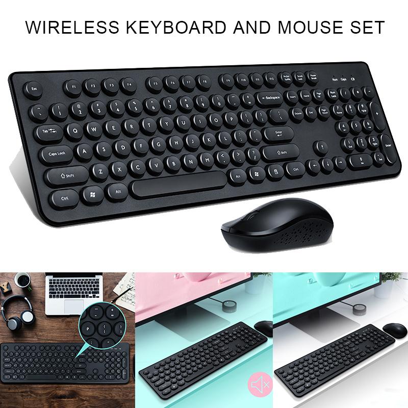 

Retro Punk Wireless Keyboard Mouse Set Ergonomics Mini Waterproof Lightweight DJA99