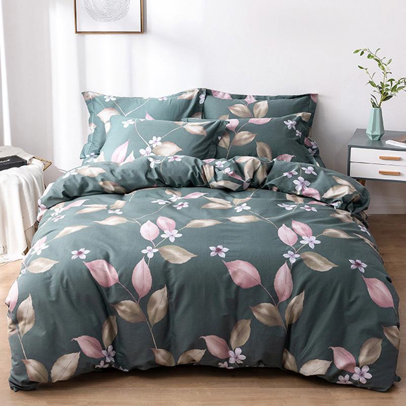 

2021 New 100% Cotton Bedding Linen Spring Flower Soft Home Bed Set Pastoral Style 3/4pcs Bedclothes Super King Duvet Cover Sheet, Nidiya