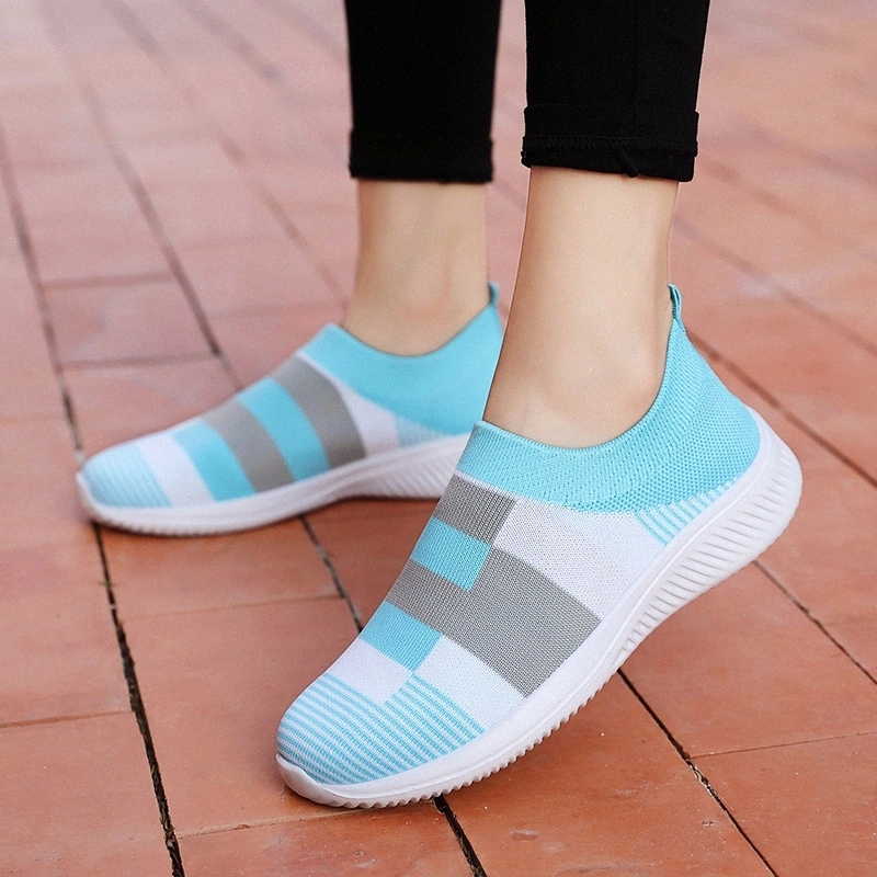 

Sneakers Women Sock Shoes Woman Knitting Plus Size 43 Fashion Women Casual Shoes Female Mesh Sneakers Flat Tenis Feminino #WE2e
