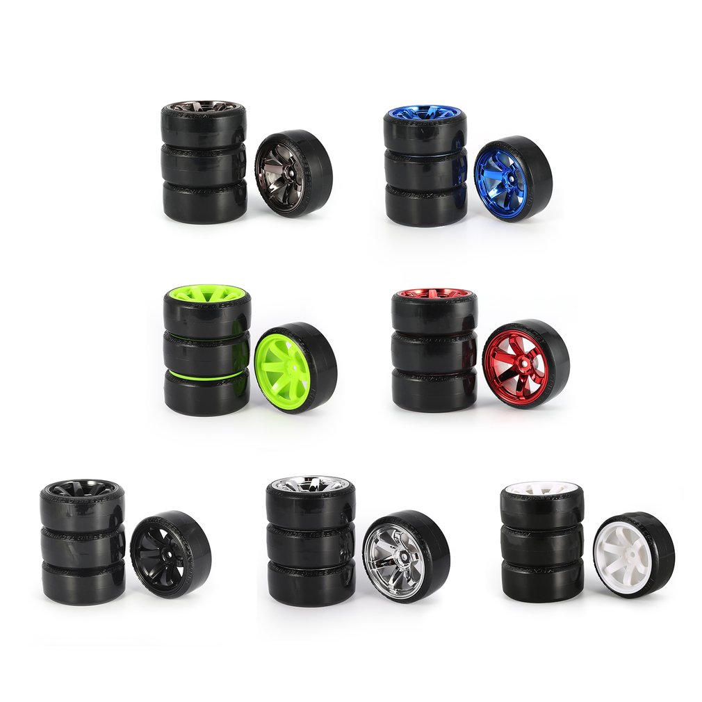 

Hard Pattern Drift Tires Tyre Wheel for Traxxas HSP Tamiya HPI 1:10 RC On-road Vehicle Drifting Car Hard Tyre Set, As shown5