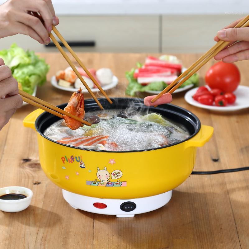 

Multifunctional electric cooker MINI heating pan Stainless Steel Hotpot noodles rice Steamer Steamed eggs Soup pot 2L EU US1