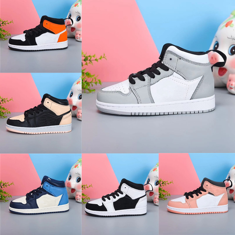 

Shattered Backoard Infant 1s Kids basketball shoes Smoke Grey Pink Quartz Boy & girl children Crimson Tint athletic sports sneakers, Double box