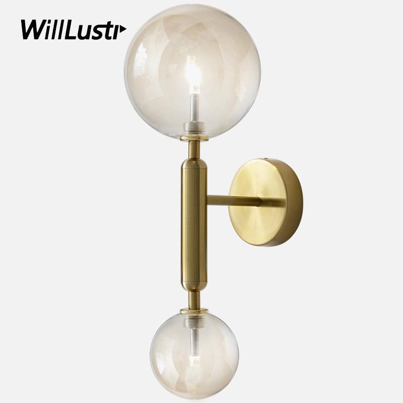

Modern Luxury Copper Wall Lamp Aluminum Sconce Cafe Bar Restaurant Study Lounge Stair Aisle Bedside Amber White Glass Lighting1