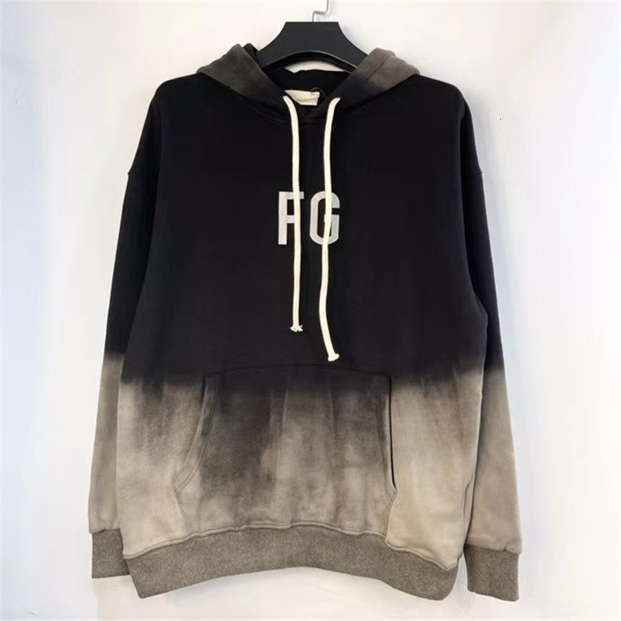 

2021 New Reflective Fg Essentials Hoodie Hoody Men Women 1:1 Best-quality Gradient Tie-dye Pullover Embroidery 5kbm