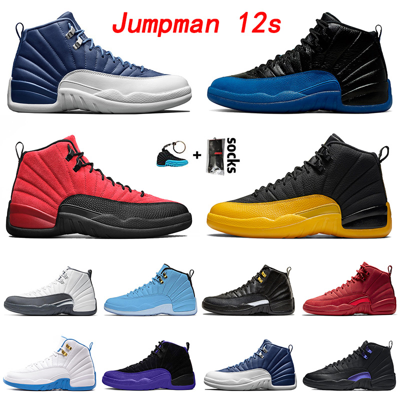 

2021 JUMPMAN 12s XII Top Quality Men Outdoor Shoes Indigo Game Royal Black Flu Game University Gold Game Royal Trainers Sneakers 40-47, C3 indigo 40-47