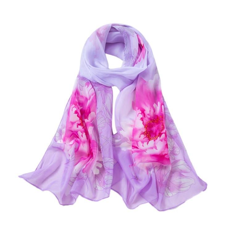 

FREE OSTRICH Fashion Scarf Women Peony Flower Printed Shawl Chiffon Silk Scarf Chiffon Soft Ladies Shawl Beach Scarves Drop Ship