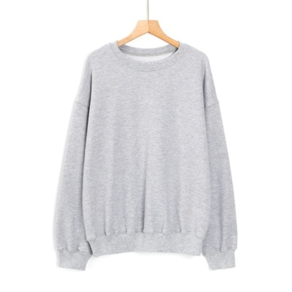 

Wholesale European&American popular retro solid candy color O-neck ladies thin loose sweater for custom embroidery, Beige