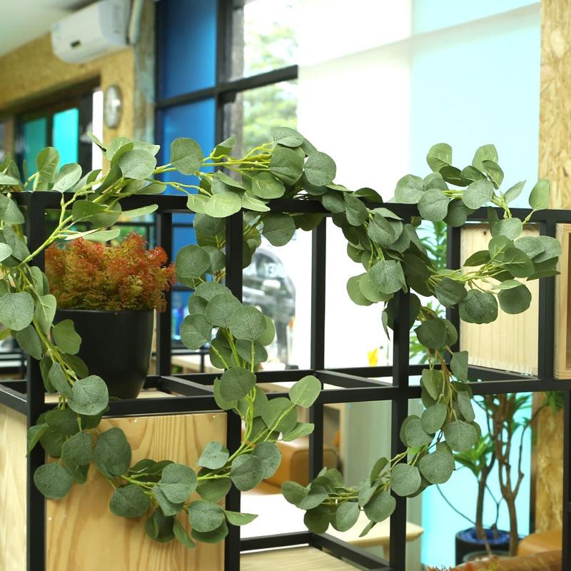 

2 m Artificial Eucalyptus Vine Green Leaves Wedding Decoration Fake Flowers Branch Plants Flower Garland Party Home Decoration, 15