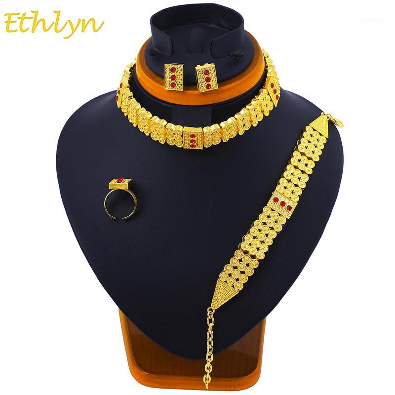 

Ethlyn Choker Sets Ethiopian Eritrean Traditional Jewelry Accessories Gold Color Classic Bridal Wedding Sets S0981
