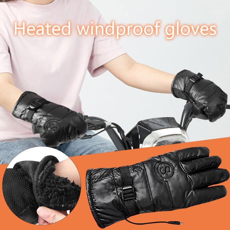 

Winter Electric Heated Gloves Windproof Cycling Thick Warm Heating Touch Screen Skiing Gloves USB Powered Heated Glove Men Women1, As pic