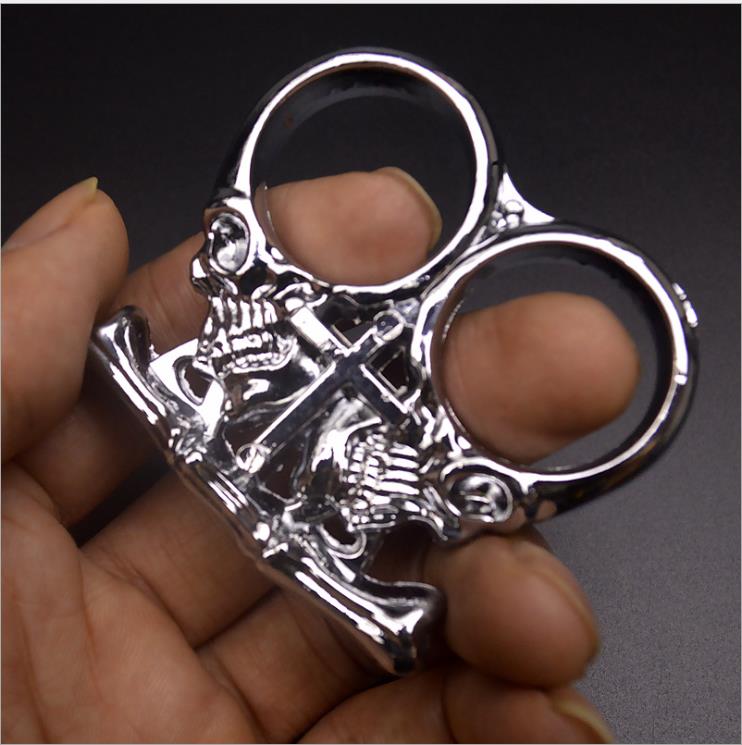 

21 Full metal life-saving tool two-ring anti-self-defense key pendant survival hand buckle white bone essence two-finger tiger hot sale15