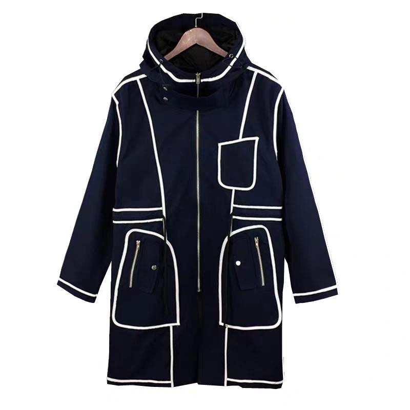 

High Quality Trench Jacket Coat Men Autumn Classic Long Coat Men Trench Solid Long Windbreaker Vintage Blends, Blue