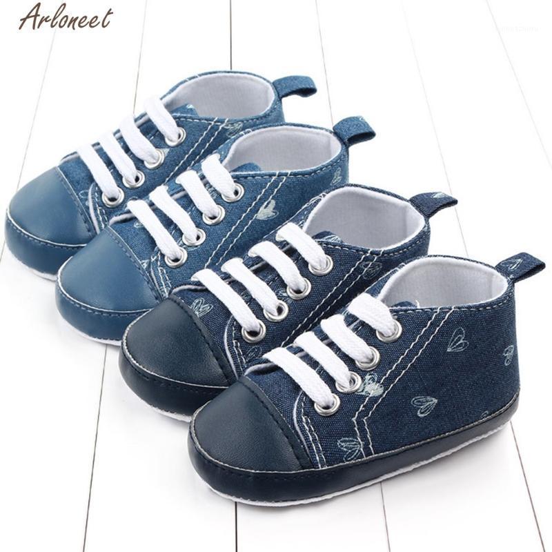 

Toddler Baby Girls Boy Lace Up Denim Heart Toddler First Walk Soft Leather Shoes Unisex Solid Lace-Up Flat With First Walker Fe31, Lb