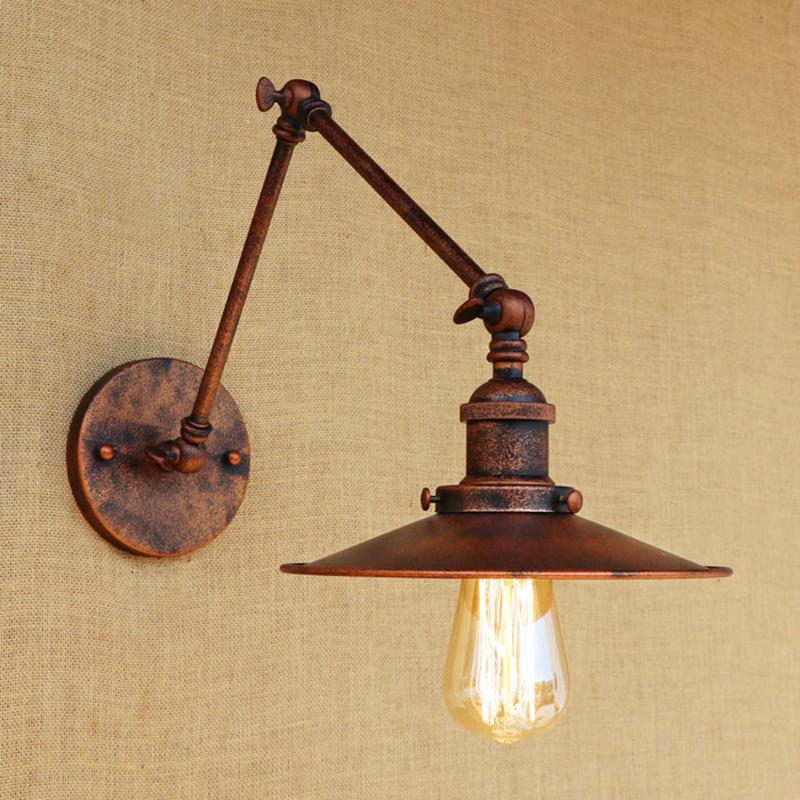 

wall lamps loft vintage double long arm wall lamp lamparas de pared adjustable Handle Metal Rustic Light Sconce Fixtures