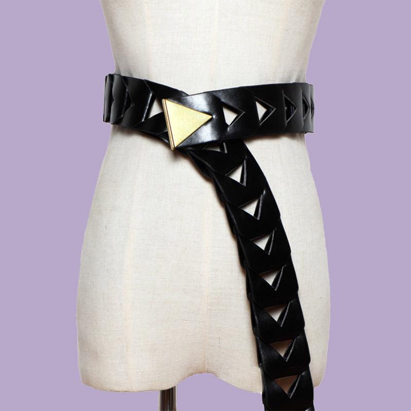 

2021 New Ladies Wide Belt Vintage Leather Woven Waist corset Belt Fashion Black Brown Waistband For Dress
