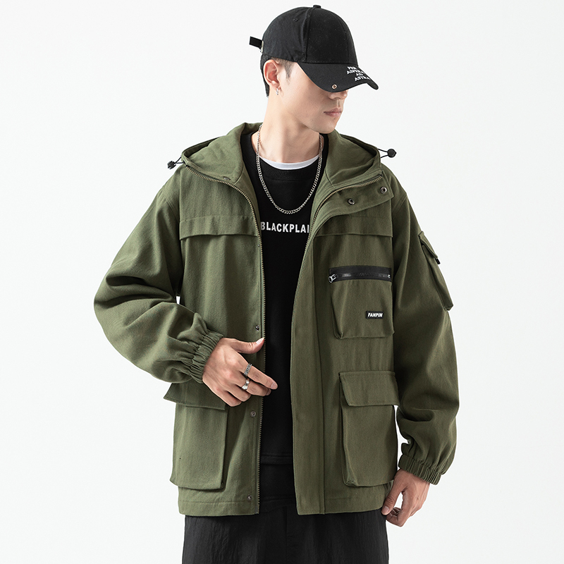 

2021 New Brand Clothing Casual Warm Black Hooded Winter Jackets Men's Parkas Windbreakers Coats Pcg2