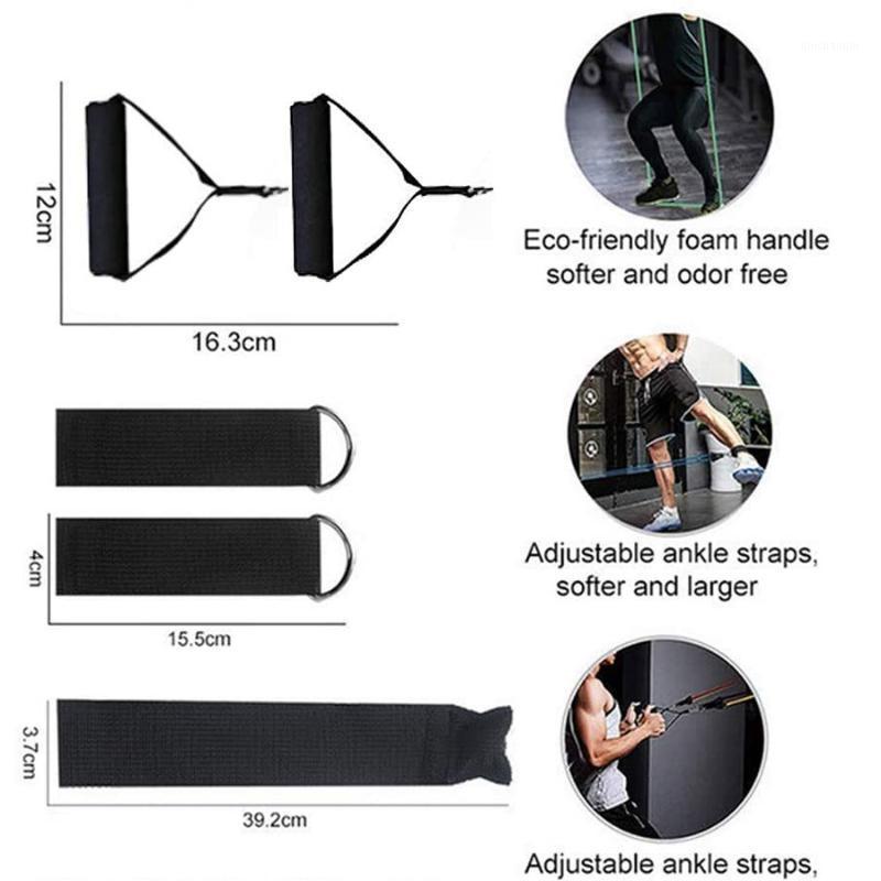 

11Pcs Training Resistance Bands Set Exercise Bands Door Anchor Handles Waterproof Carry Bag Legs Ankle Straps ASD881