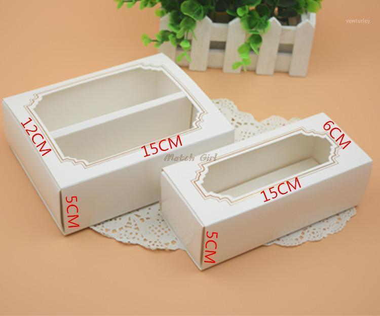 

10pcs/lot-5/10 pieces Blank Clear Window Macarons White Paper Box Chocolate Cookies Candy Snack Storage Party Gifts Packaging1