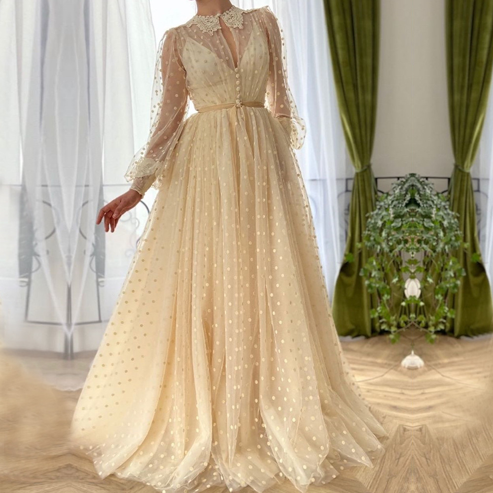 

Bbonlinedress Extra Puffy Tulle Prom Dresses Champagne A-Line Long Sleeves Evening Formal Party Gowns vestido de mujer de fiesta, Red
