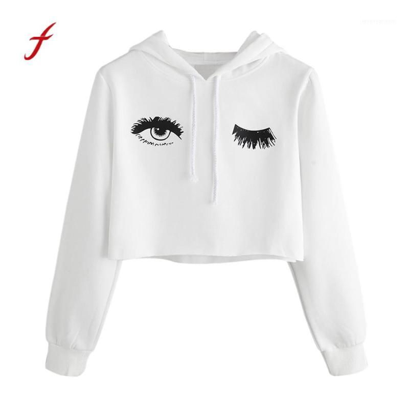

Womens Hoodie Eye Printed Sweatshirt Long Sleeve Pullover Tops Blouse1, White