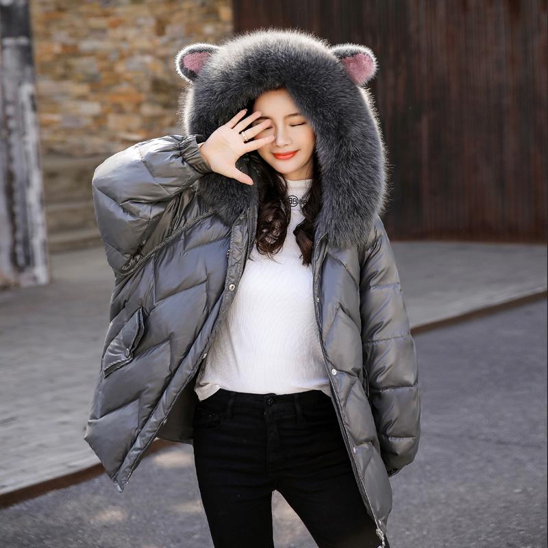 

Winter Jacket Women Kawaii Coat Female Jackets Hooded Parkas Woman Big Fur Collar Warm Thick Clothes Mujer Chaqueta Pph2342, Black