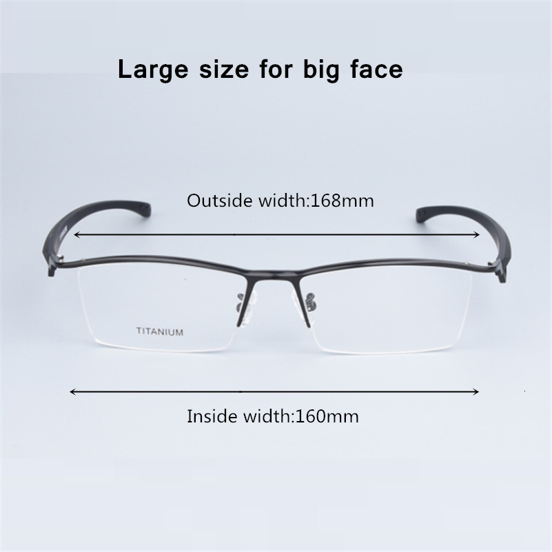 

2021 New Business Oversized Male Frames Titanium Goggles Pure Optical Prescription for Face Glasses Large Size Vhh0