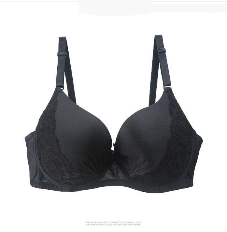 

Bras Black large cup C D E F 85 90 95 100 105 110 big plus size bra sexy lace push up bras for women lingerie B2-1