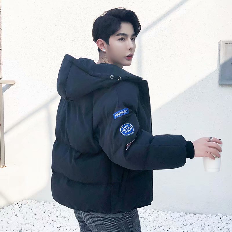 

Cheap wholesale 2019 new autumn and winter hot men's fashion casual hooded loose cotton men's clothing, Black