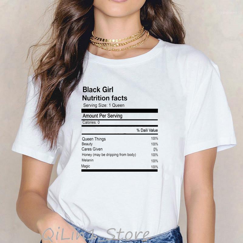 

Funny black girl nutrition facts graphic t shirts women afro map print melanin queen shirt black lives matter tshirt summer top1, 062974