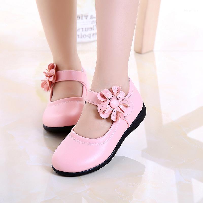 

Flowers Children PU Leather Princess Shoes For Big Teens Girls Kids Black Party Wedding Dress Shoes 6 8 10 11 12 13 14 Years Old1, Pink
