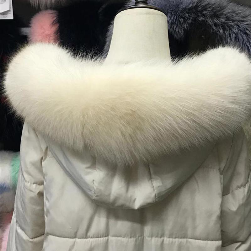

2020 Fxfurs Fashion New Fur Collar Natural Wool Fur Collar down Hats Stripe Width 15cm Universal Light Beige Scarf