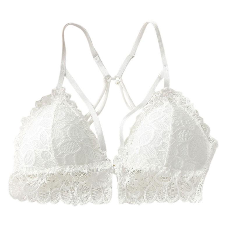 

Women French Lace Triangle Cup Bra Adjustable Straps Without Wire Comfortable Underwear Brassiere 2020 Hot