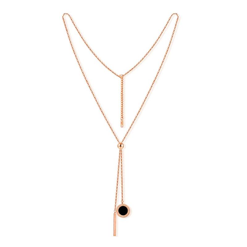 

Necklace For Women Long Chian Roman Numerals Pendant Simple Necklaces Girl jewelry 316 L Stainless Steel Jewelry