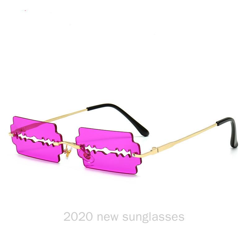 

New Design Fashion Rimless Rectangular Sunglasses Women Vintage Diamond Gradient Frame Sun Glasses For Female NX