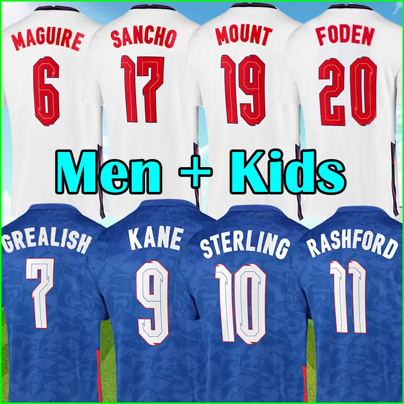 

Thailand quality FODEN football Top soccer jerseys 2021 KANE STERLING RASHFORD MOUNT GREALISH SANCHO 21 22 national shirt men + kids kit sets uniforms, Black;yellow