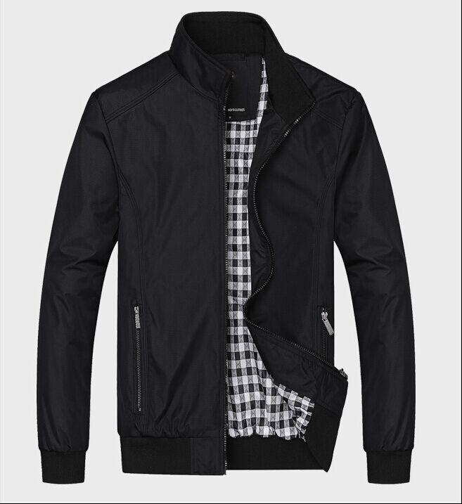 

Solid color New 2021 Casual Jacket -5XL 6XL Men Spring Autumn Outerwear Mandarin Collar Clothing, 1ld1236 black size 1