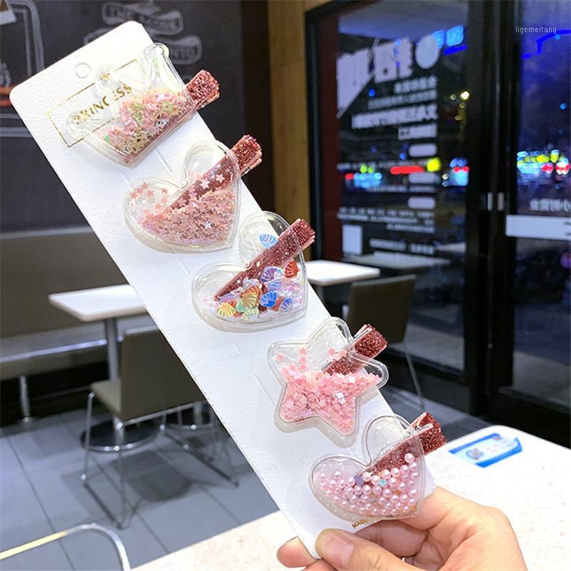 

Pink Heart Crown Star Sequins Cute Korean Kids Cartoon Children Girls BB Hairpins Hair clips Head wear Accessories-SKC5-W11