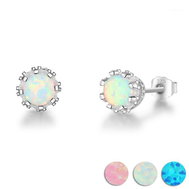 

7mm Milky Opal Round Stud Earrings For Women Soild 925 Sterling Silver Earring Fashion Jewelry Gift For Party(Jewelora EA102088)1