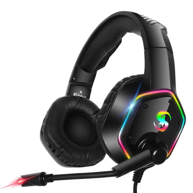 

Professional Led Light Gaming Headset RGB light 7.1 channel Deep Bass Wired PS4 Gaming Headphone Adjustable Headset for Computer, Black