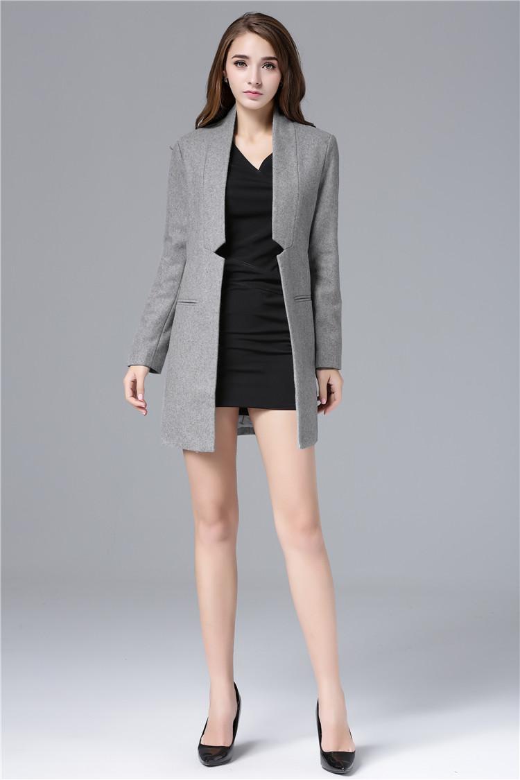 

Elegant All-match Celebrity Style Women Woolen Jacket, Black Gray Wool Jacket for Winter Wear