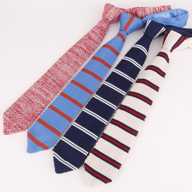 

2020 New 7cm Handmade Skinny Neck Ties for Men Knitted Solid Striped Necktie Wedding Dress Gravatas Para Homens1