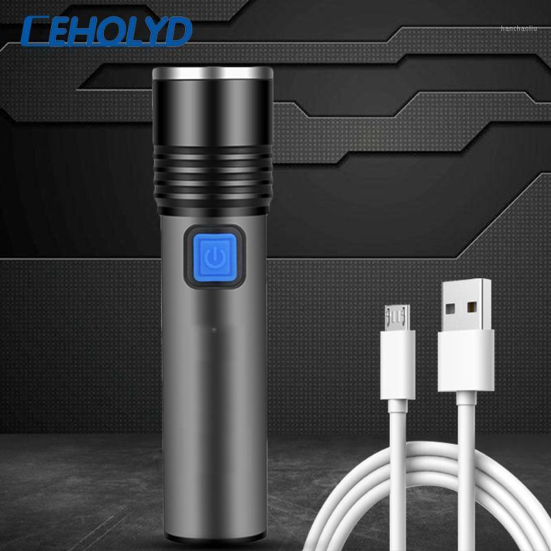 

T6 Super bright Rechargeable LED Waterproof Torch 3 lighting modes Zoomable camping light With1