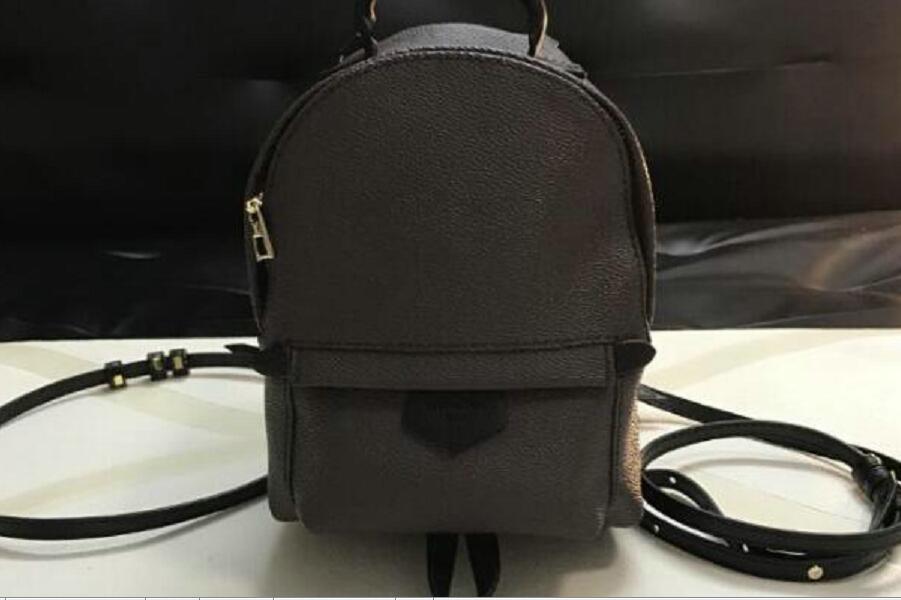 

NEW Women's Palm Springs Backpack genuine leather children backpacks women printing leather Fashion designer backpack, Brown