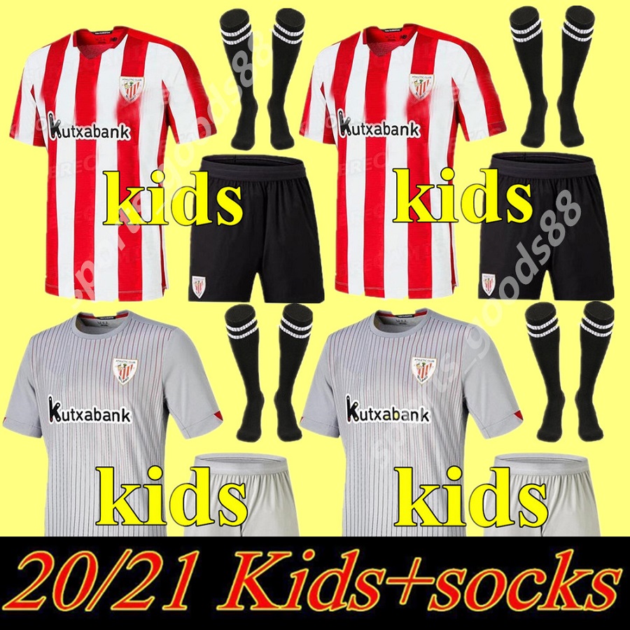 

kids kit 20 21 Athletic Bilbao Soccer Jerseys RAUL GARCIA 2020 2021 WILLIAMS ADURIZ VILLALIBRE Athletic Club MUNIAIN youth Football shirt 02